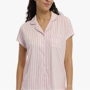 Laura Ashley Pink Striped Pajama Top